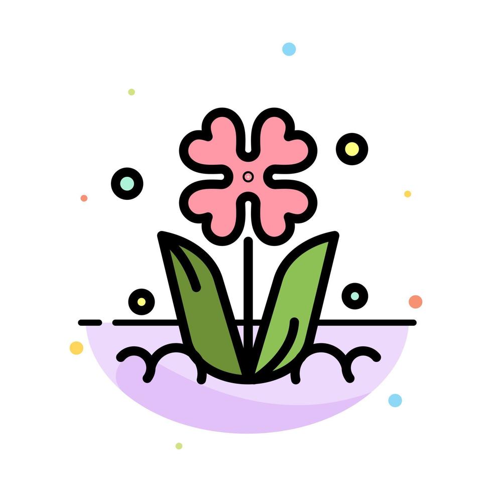 Flora Floral Flower Nature Rose Abstract Flat Color Icon Template vector