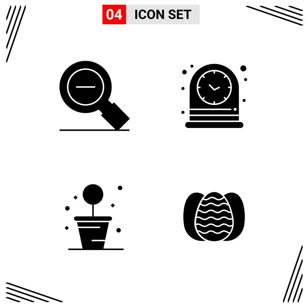 4 Icons Solid Style Grid Based Creative Glyph Symbols for Website Design Simple Solid Icon Signs Isolated on White Background 4 Icon Set Creative Black Icon vector background