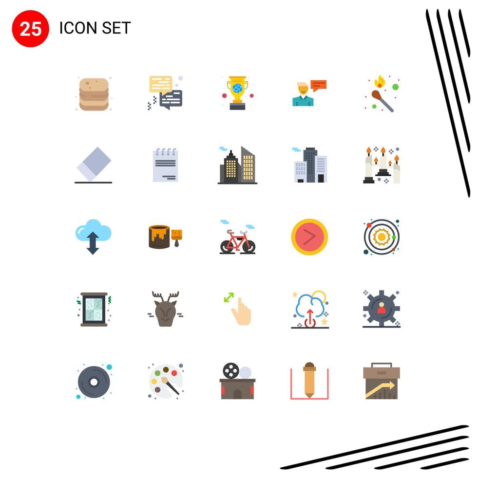 25 iconos creativos signos y símbolos modernos del hombre mensaje impresora chat premio elementos de diseño vectorial editables vector