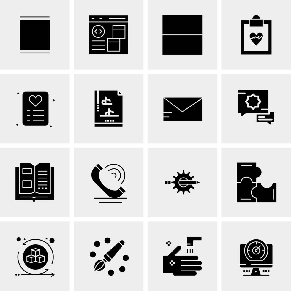 16 iconos de negocios universales vector ilustración de icono creativo para usar en proyectos relacionados con la web y dispositivos móviles