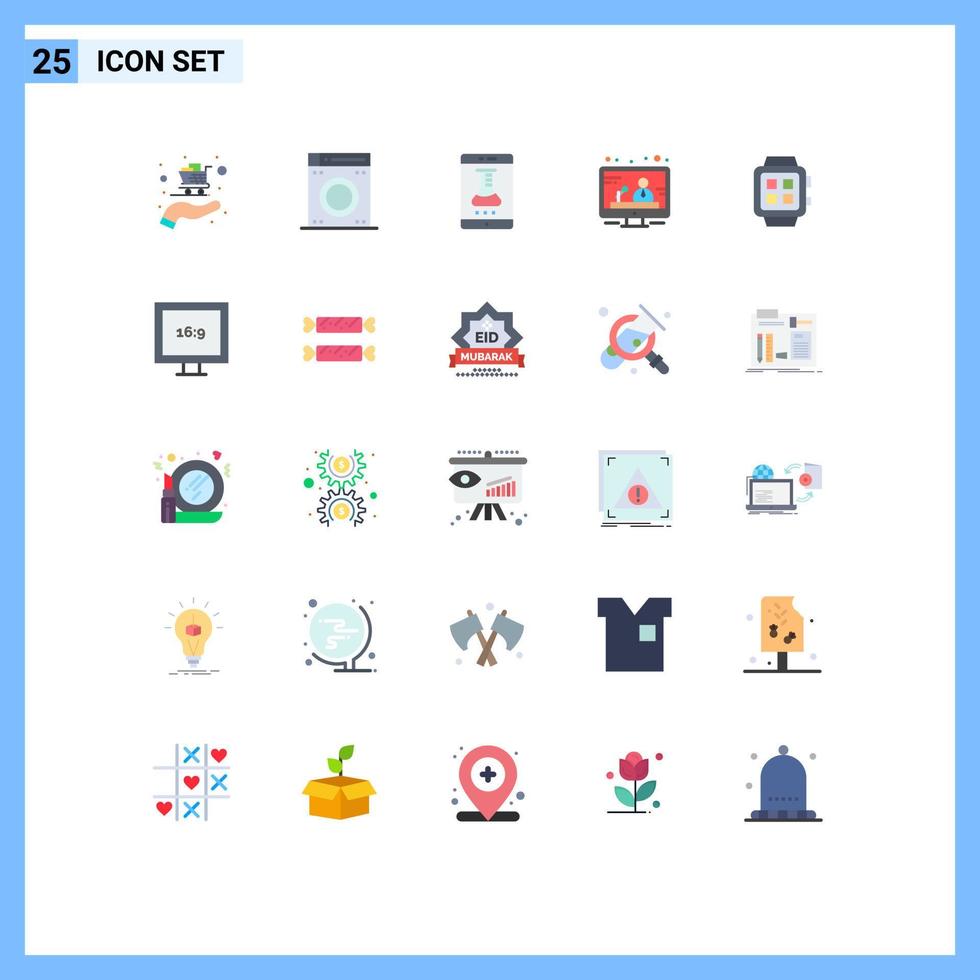 25 Creative Icons Modern Signs and Symbols of technology home online laboratory electronic media Editable Vector Design Elements