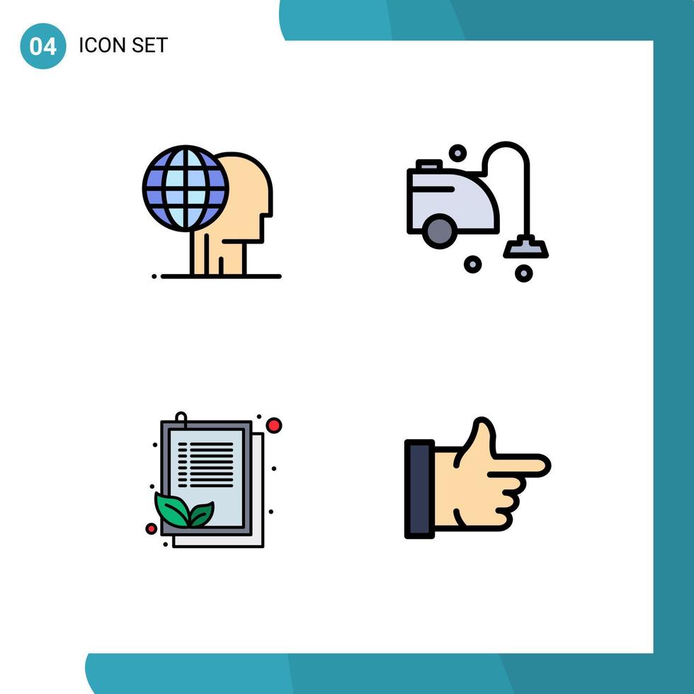 4 Creative Icons Modern Signs and Symbols of global marketing check list marketing cleaner list Editable Vector Design Elements