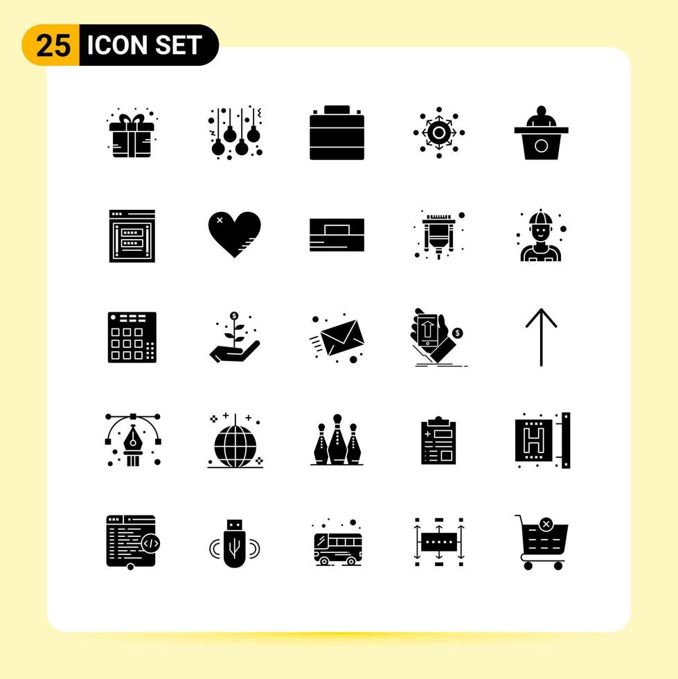 Set of 25 Modern UI Icons Symbols Signs for presentation connect accessories arrow footwear Editable Vector Design Elements