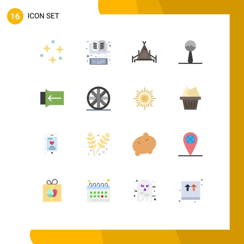 Universal Icon Symbols Group of 16 Modern Flat Colors of touch gesture online music instrument Editable Pack of Creative Vector Design Elements