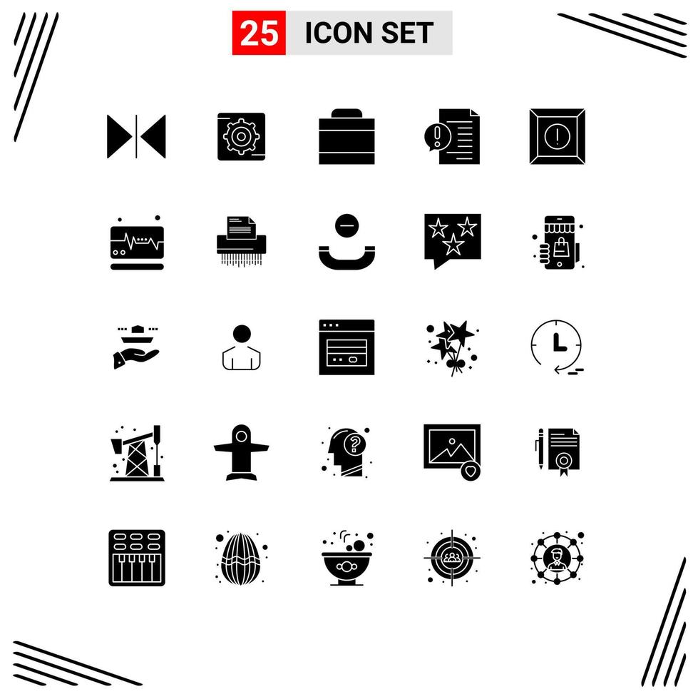 Set of 25 Modern UI Icons Symbols Signs for medical product million box faq Editable Vector Design Elements