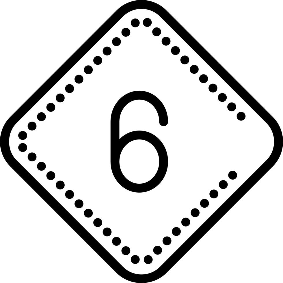 line icon for six vector