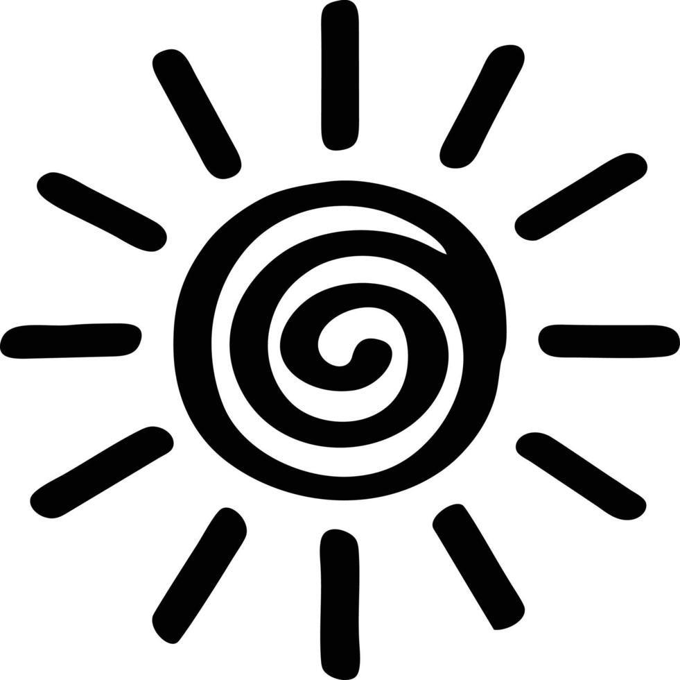 sun icon in white background, illustration of sun icon symbol in black on white background vector