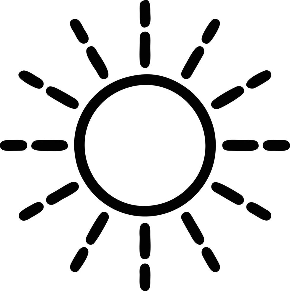 sun icon in white background, illustration of sun icon symbol in black on white background vector