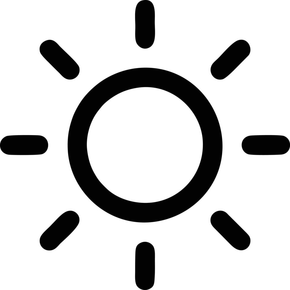 sun icon in white background, illustration of sun icon symbol in black on white background vector