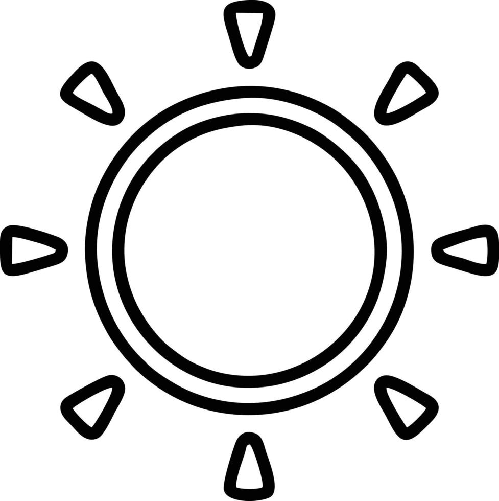 sun icon in white background, illustration of sun icon symbol in black on white background vector