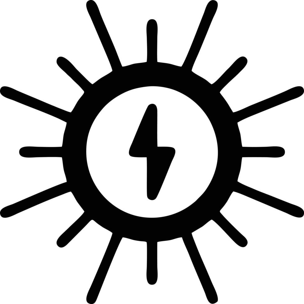 icono de sol en fondo blanco, ilustración del símbolo de icono de sol en negro sobre fondo blanco vector