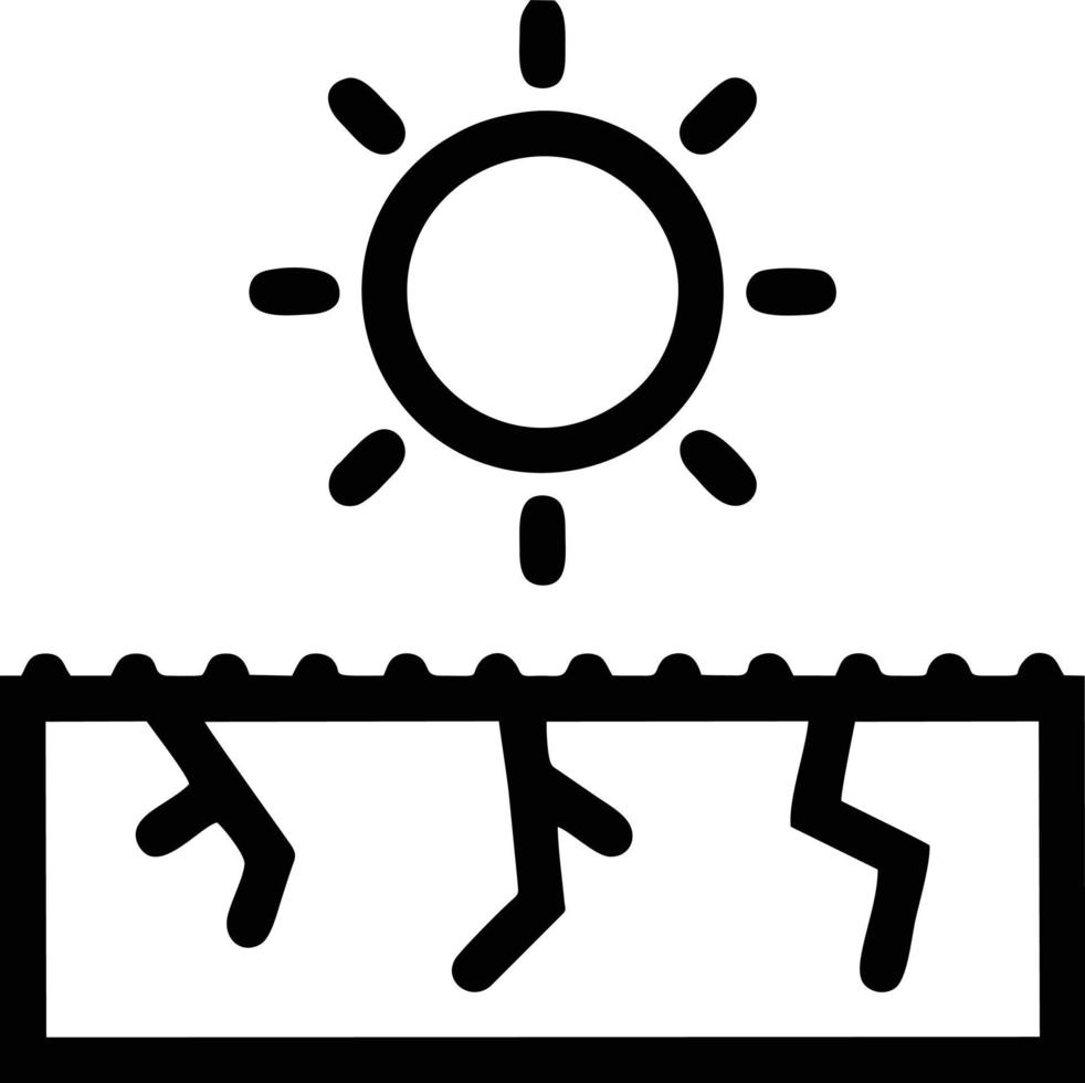 icono de sol en fondo blanco, ilustración del símbolo de icono de sol en negro sobre fondo blanco vector