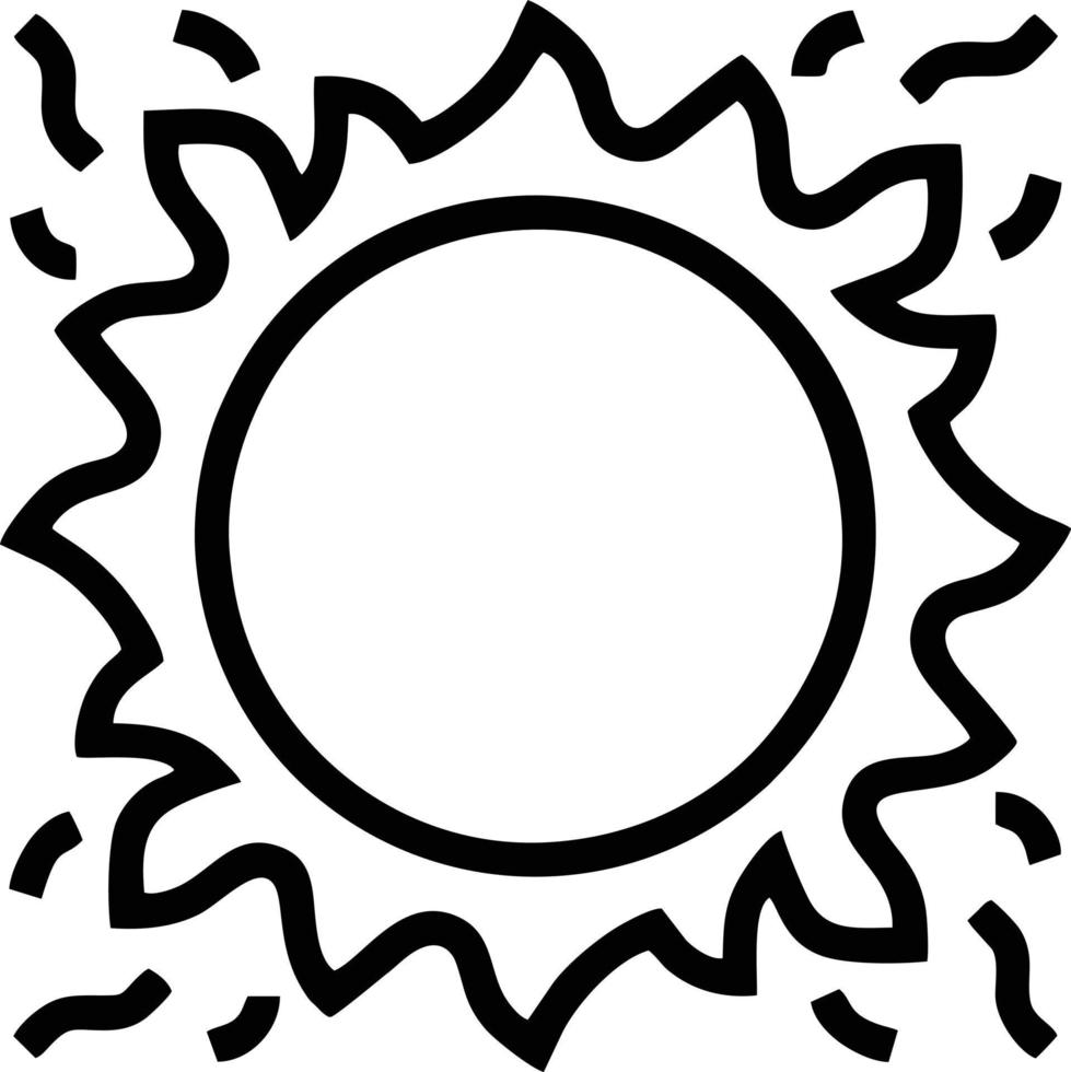 sun icon in white background, illustration of sun icon symbol in black on white background vector