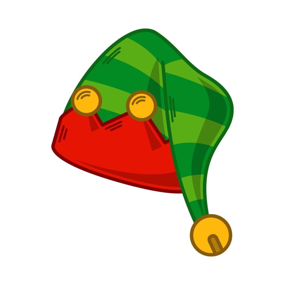 Cartoon green Elf hat illustration. EPS 10 vector