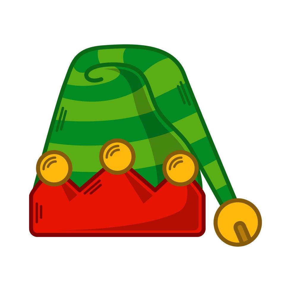 Cartoon green Elf hat illustration. EPS 10 vector