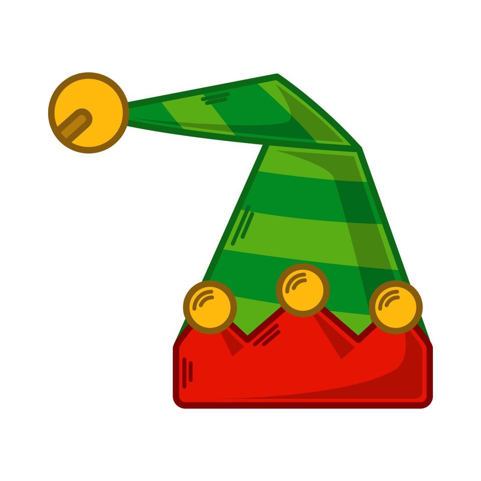 ilustración de sombrero de duende verde de dibujos animados. 10 pasos vectoriales vector