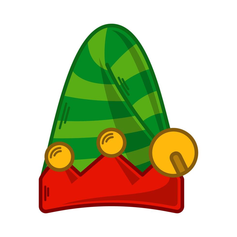 Cartoon green Elf hat illustration. EPS 10 vector