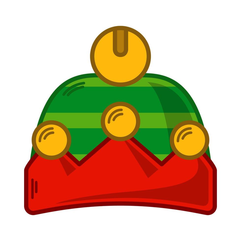Cartoon green Elf hat illustration. EPS 10 vector