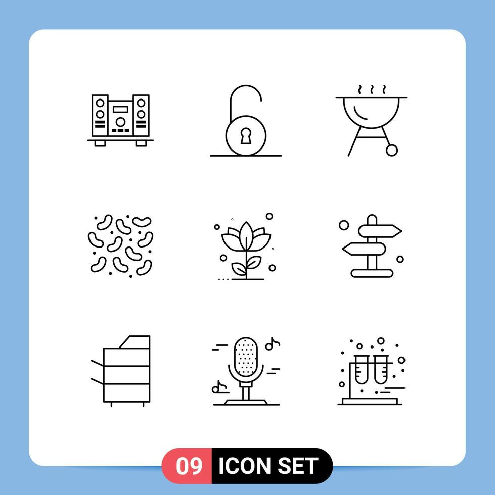 9 Outline concept for Websites Mobile and Apps board nature grill flower flora Editable Vector Design Elements