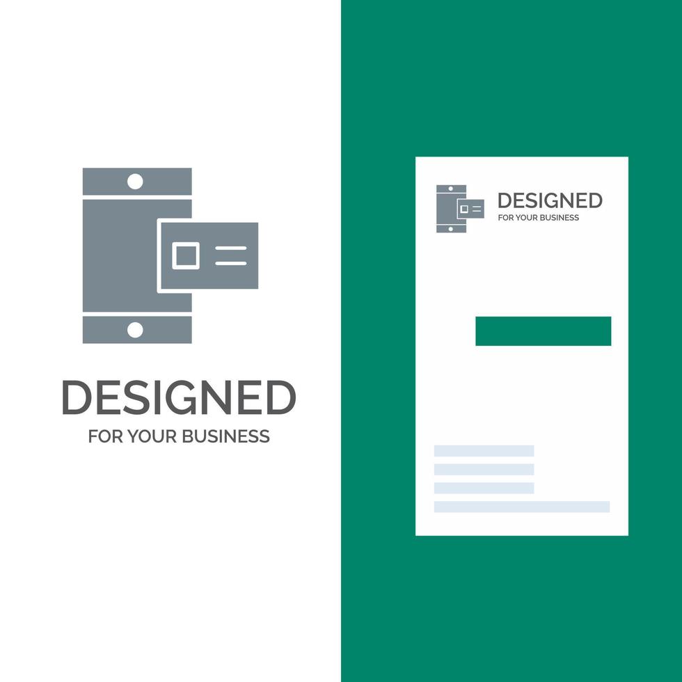 Mobile Online Chalk Profile Grey Logo Design and Business Card Template vector
