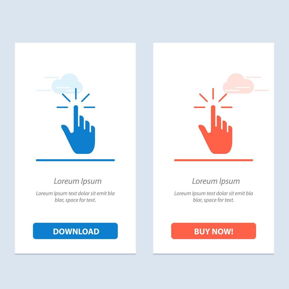 Click Finger Gesture Gestures Hand Tap  Blue and Red Download and Buy Now web Widget Card Template vector