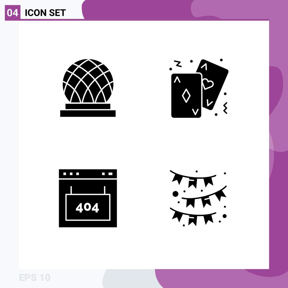 Modern Set of Solid Glyphs and symbols such as building browser dome poker interface Editable Vector Design Elements