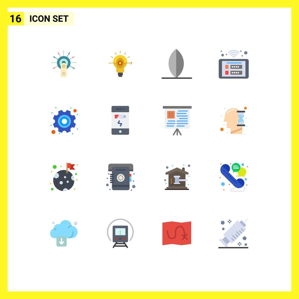 Group of 16 Modern Flat Colors Set for day smart business panel access Editable Pack of Creative Vector Design Elements