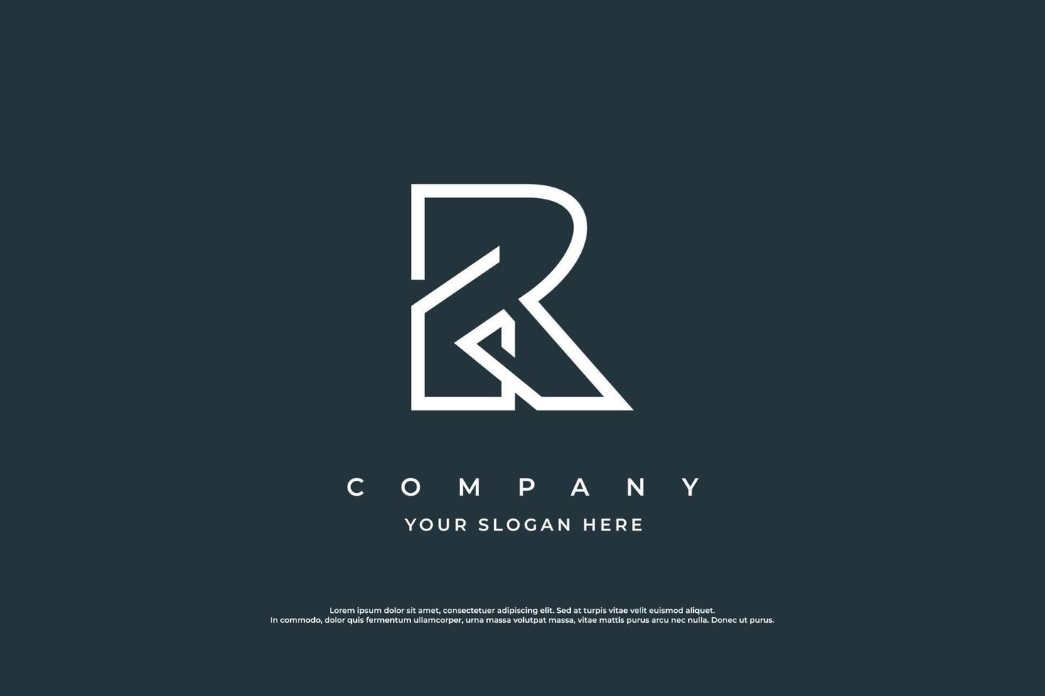 Initial Letter GR Logo or RG Logo Design Vector Template