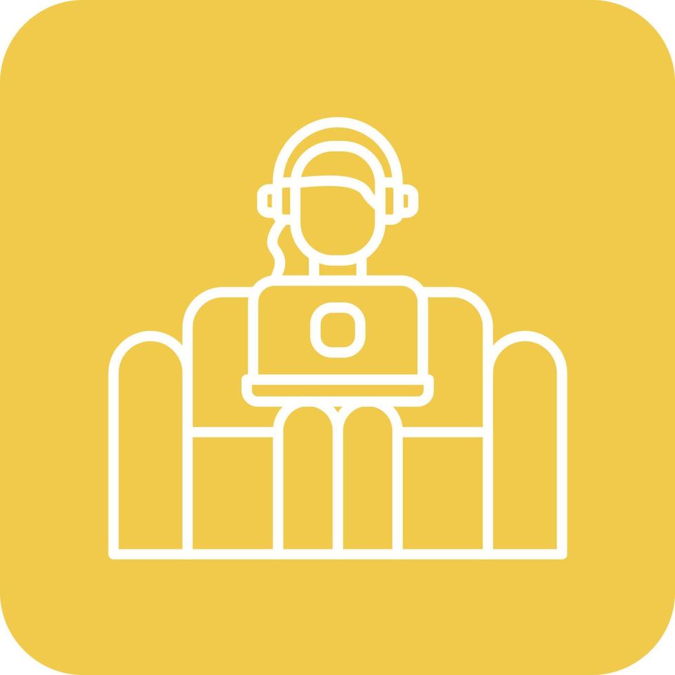 Relax Work Line Round Corner Background Icons vector