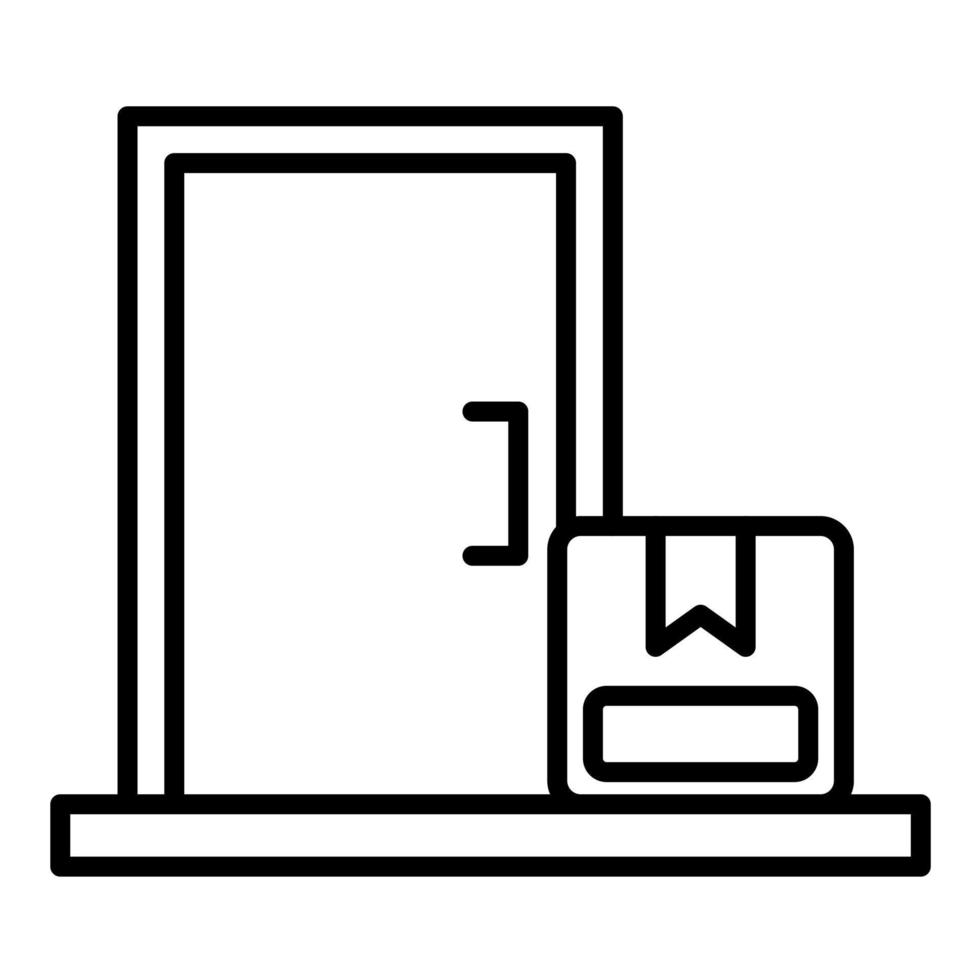 Delivery On Doorstep Line Icon vector