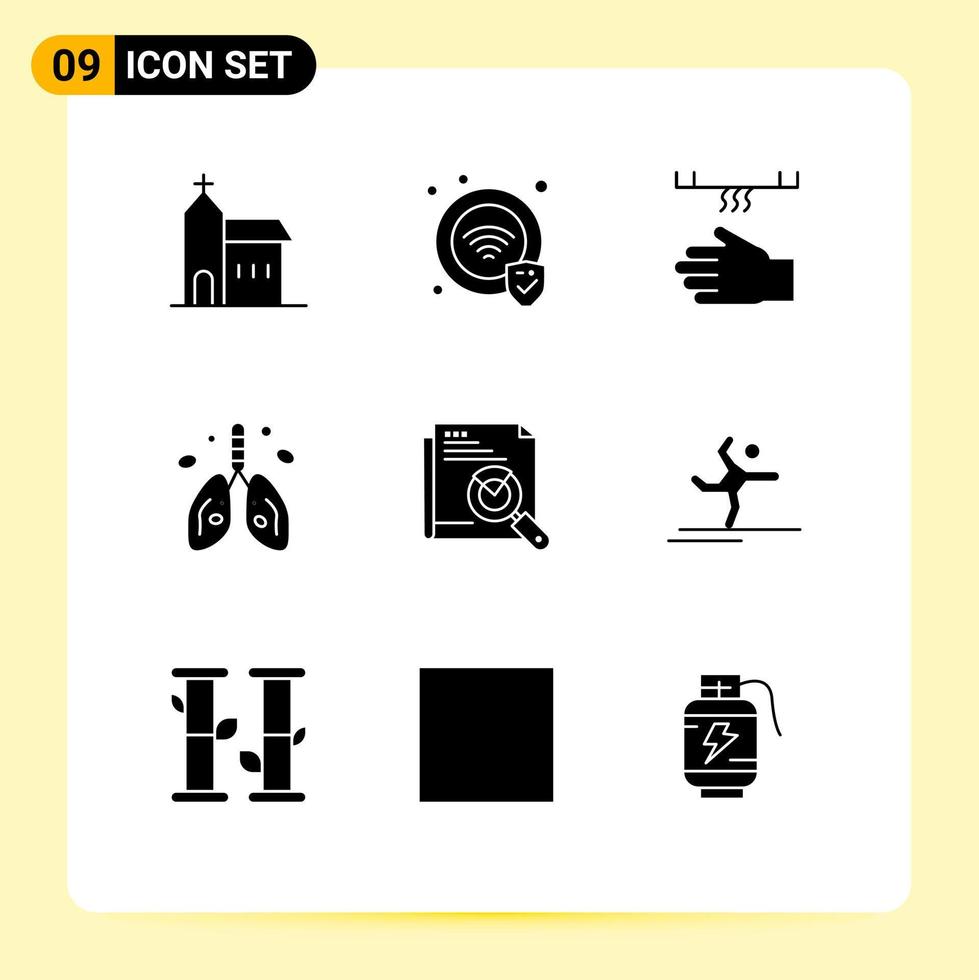 Set of 9 Modern UI Icons Symbols Signs for organ heart bath cancer hand Editable Vector Design Elements