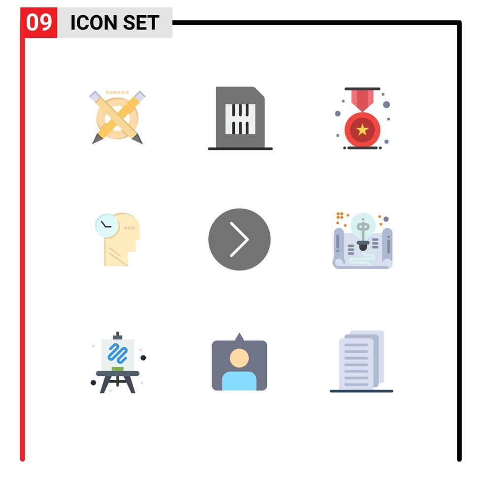 Stock Vector Icon Pack of 9 Line Signs and Symbols for next thoughts phone mind school Editable Vector Design Elements