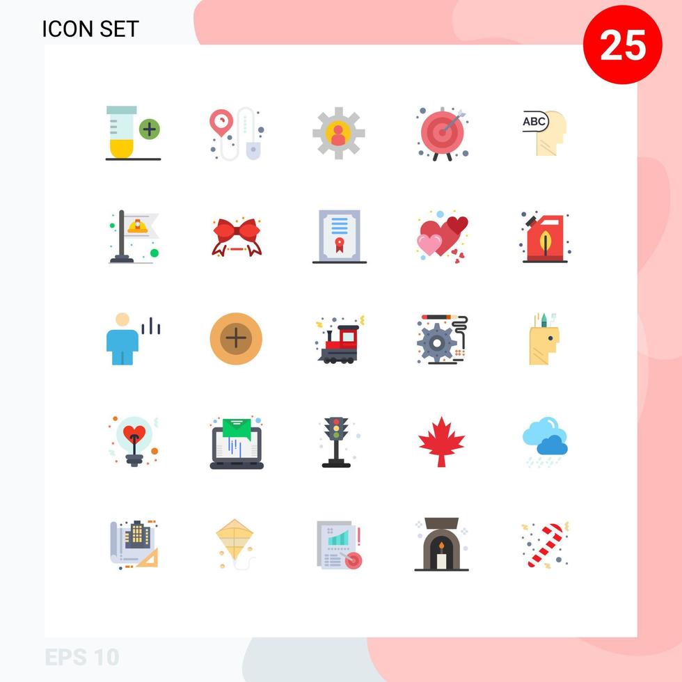 Set of 25 Commercial Flat Colors pack for labor communist service Layer target Editable Vector Design Elements