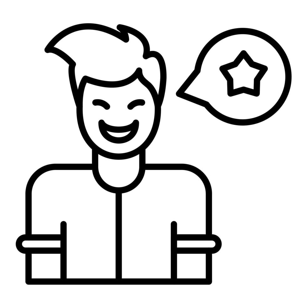 Please Rate Line Icon vector