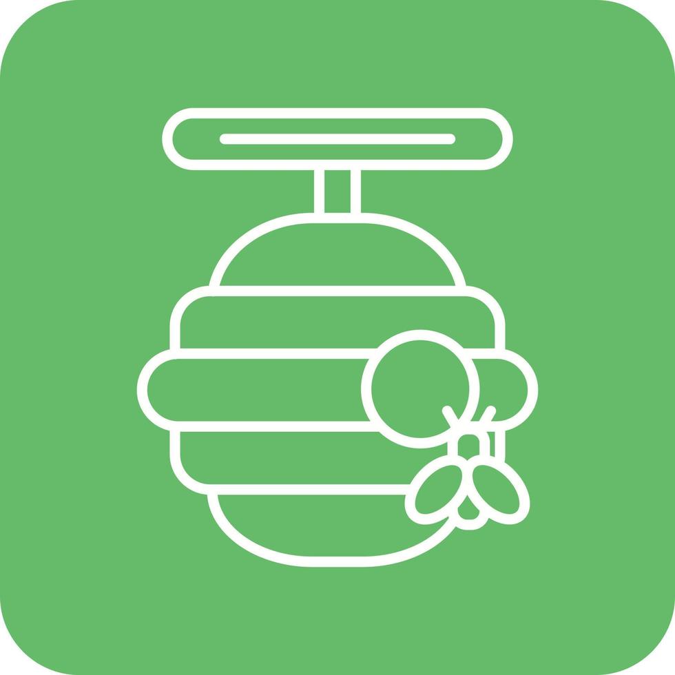 Beehive Line Round Corner Background Icons vector