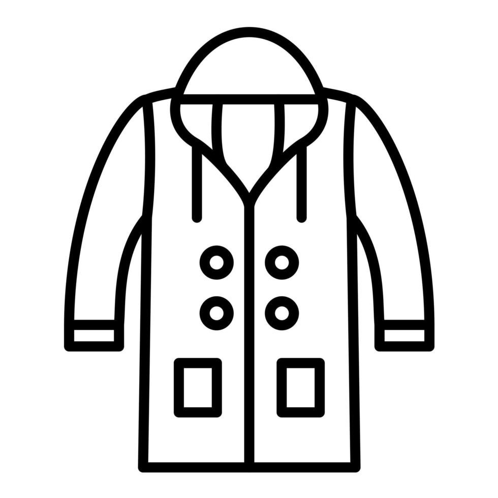 Raincoat Line Icon vector