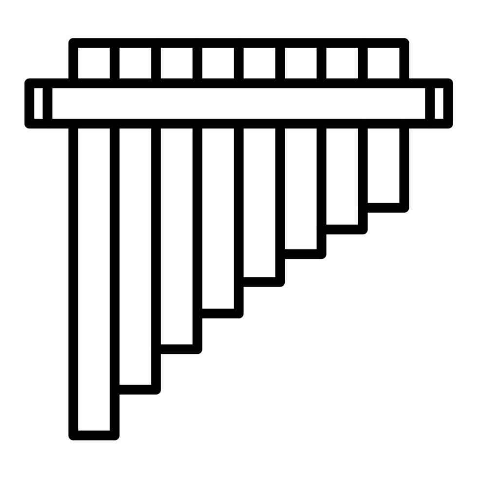 Pan Flute Line Icon vector