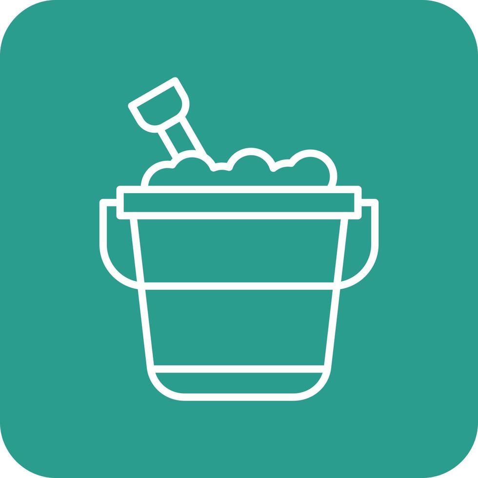 Sand Bucket Line Round Corner Background Icons vector