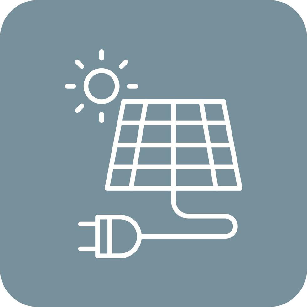 Solar Panel Line Round Corner Background Icons vector