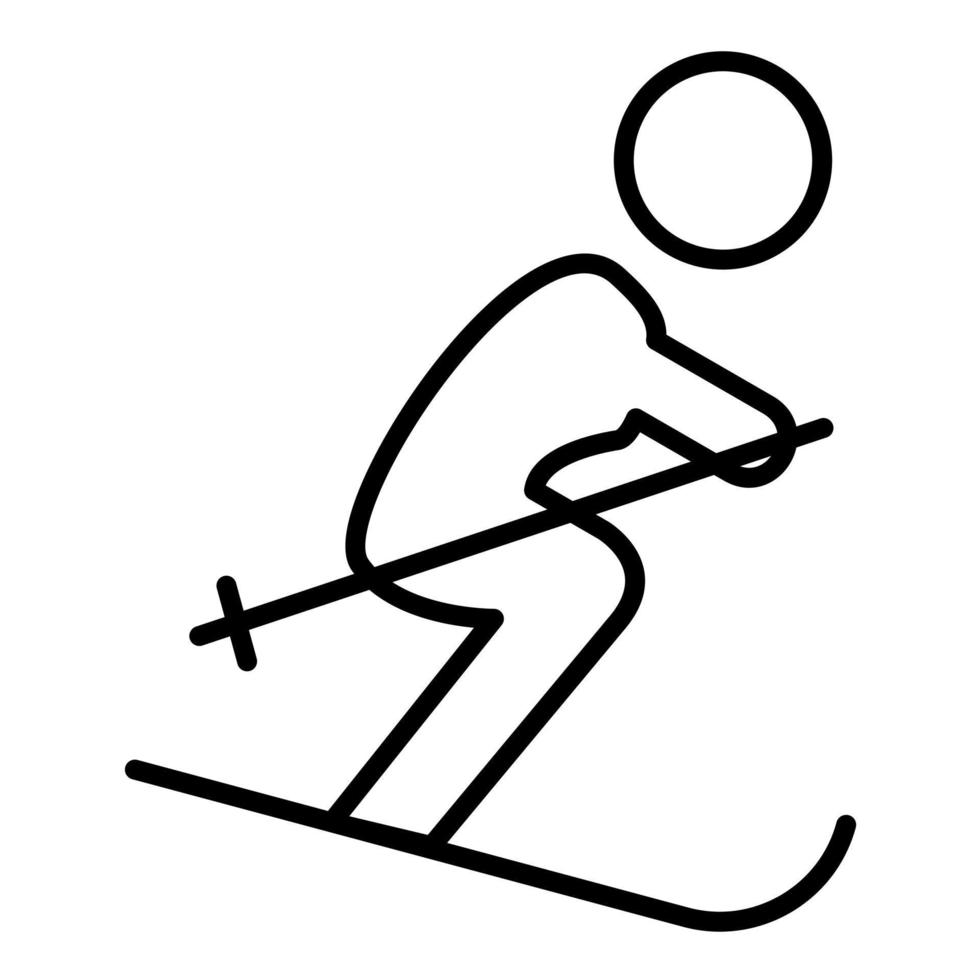 Skiing Line Icon vector