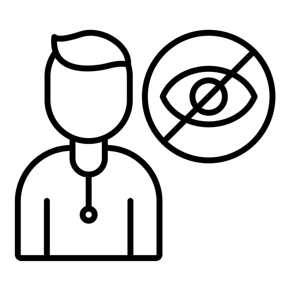 Visually Impaired Line Icon vector