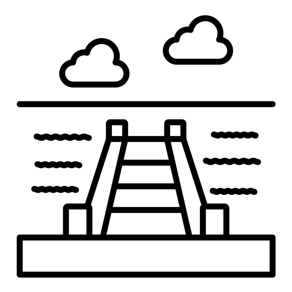 Dock Landscape Line Icon vector
