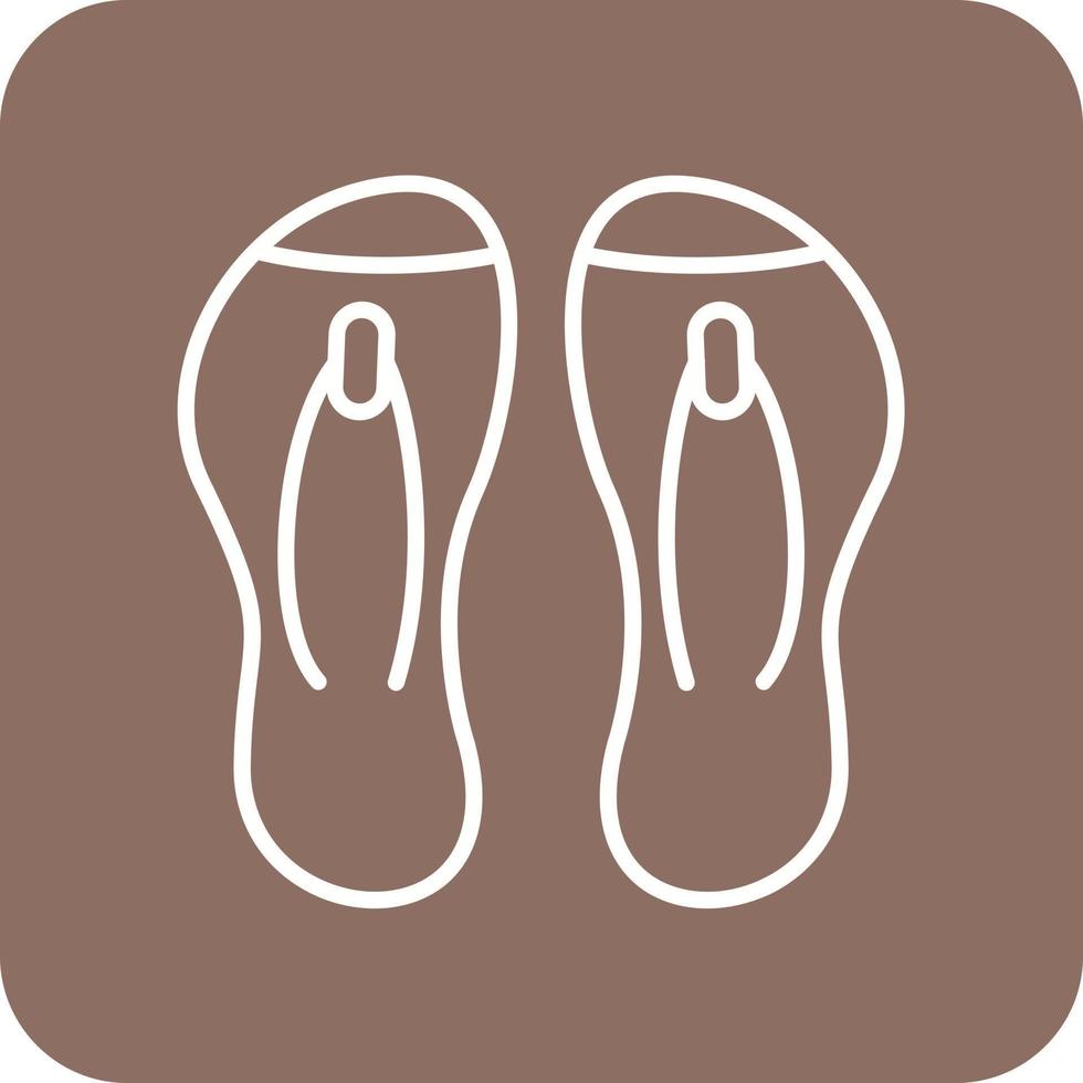 Flip Flop Line Round Corner Background Icons vector