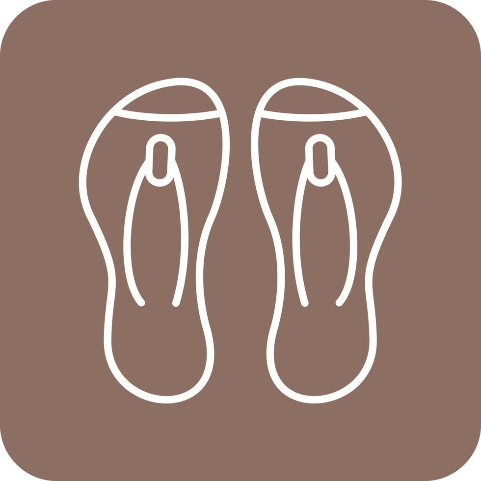 iconos de fondo de esquina redonda de línea flip flop vector