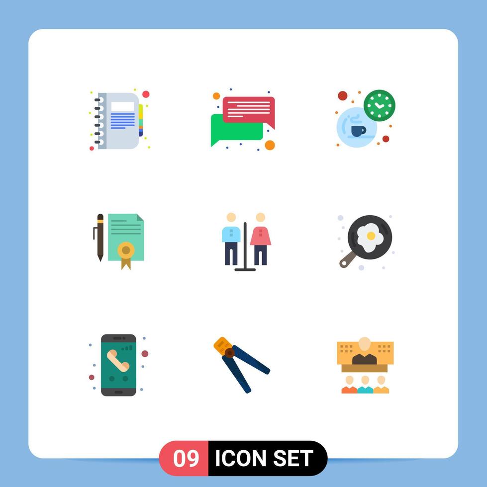 9 Universal Flat Colors Set for Web and Mobile Applications page document message legal documents time Editable Vector Design Elements