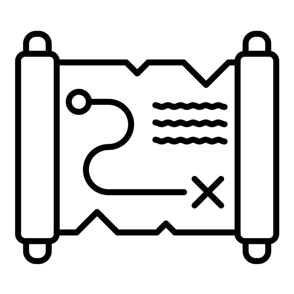 Game Map Line Icon vector