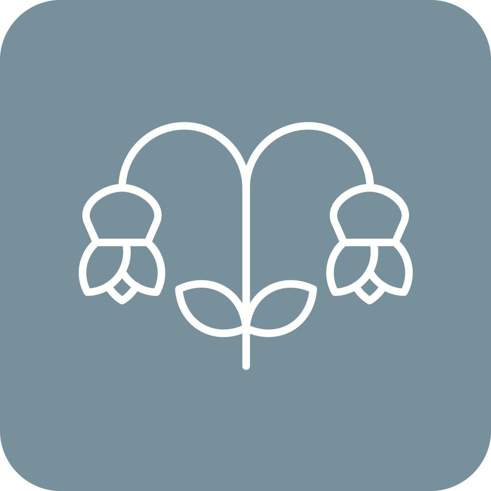 Snowdrop Line Round Corner Background Icons vector