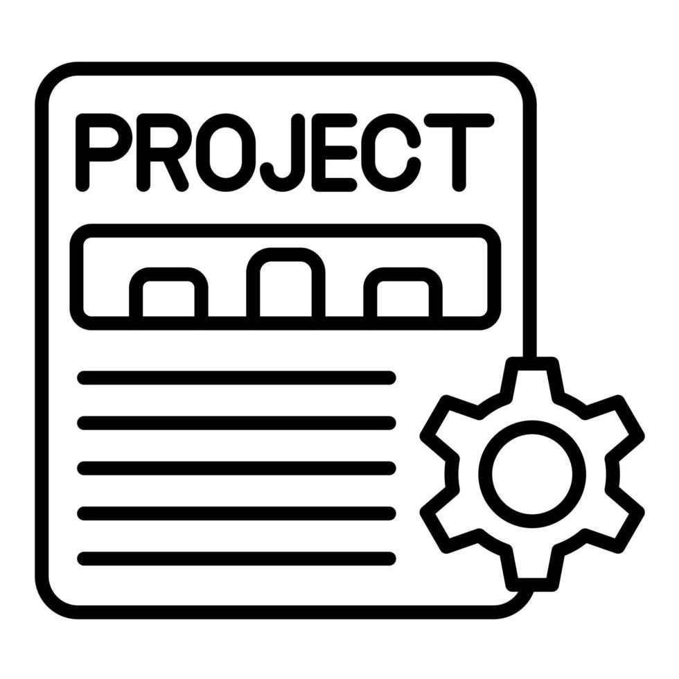 icono de línea de proyectos vector