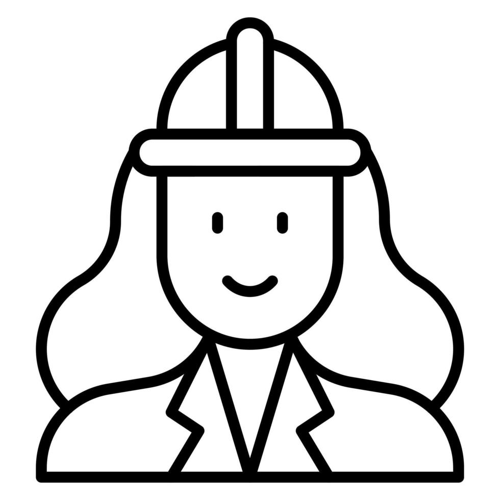 Architect Female Line Icon vector