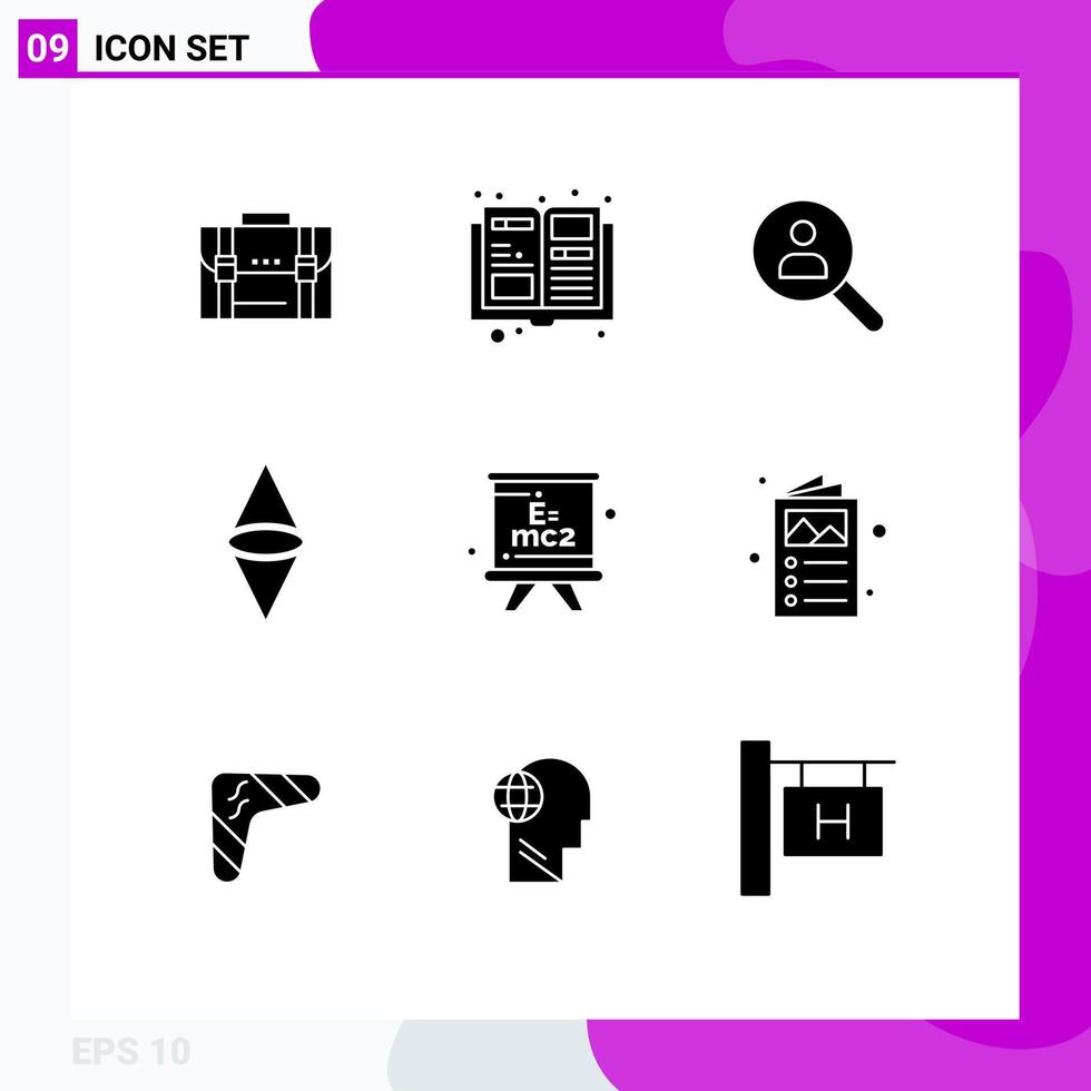 9 Universal Solid Glyph Signs Symbols of cryptocurrency ethereum items search networking Editable Vector Design Elements